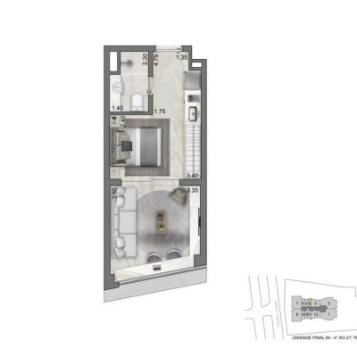 On The Sky By Yoo - Planta 31m² - studio On The Sky By Yoo - Planta 31m² - studio