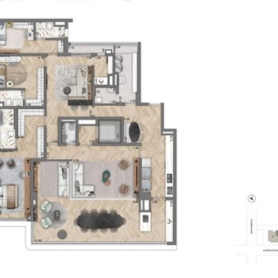 Aura Moema - Planta 251m² - 3 suítes - Opção 1 Aura Moema - Planta 251m² - 3 suítes - Opção 1