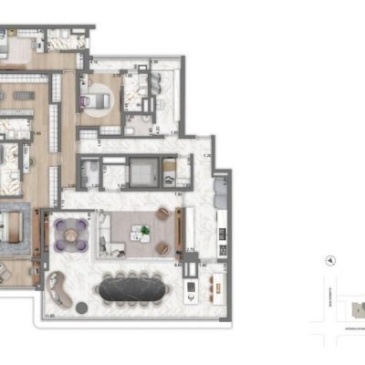 Aura Moema - Planta 251m² - 3 suítes - Opção 3 Aura Moema - Planta 251m² - 3 suítes - Opção 3