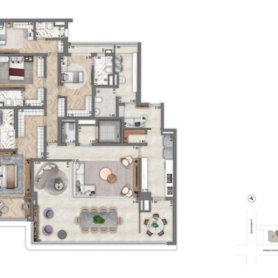 Aura Moema - Planta 251m² - 4 suítes - Opção 2 Aura Moema - Planta 251m² - 4 suítes - Opção 2
