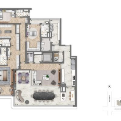 Aura Moema - Planta 251m² - 4 suítes - Opção 4 Aura Moema - Planta 251m² - 4 suítes - Opção 4