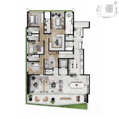 Helbor Jardins por Artefacto - Planta 322m² - 4 suítes Helbor Jardins por Artefacto - Planta 322m² - 4 suítes