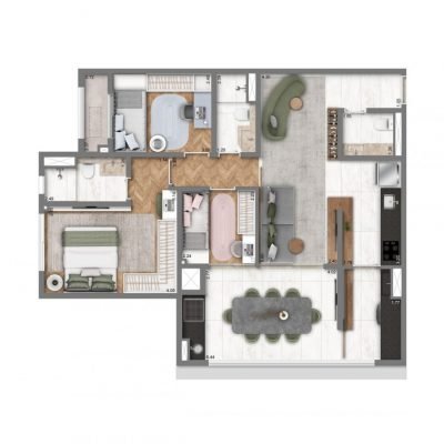 Living Address Alto do Ipiranga - Planta 87m² - 3 dorms Living Address Alto do Ipiranga - Planta 87m² - 3 dorms