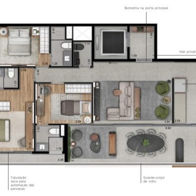 Metropolitan Vila Nova by Helbor - Planta 126m² - 3 suítes Metropolitan Vila Nova by Helbor - Planta 126m² - 3 suítes