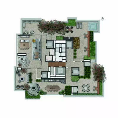 Mirant Ibirapuera - Implantação 25º pavimento rooftop Mirant Ibirapuera - Implantação 25º pavimento rooftop