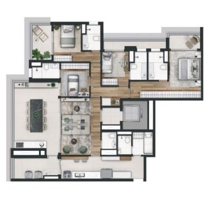 Mirant Ibirapuera - Planta 176m² - 4 suítes Mirant Ibirapuera - Planta 176m² - 4 suítes