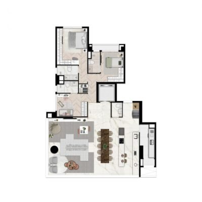 Mirant Vila Madalena - Planta 144m² - 3 suítes Mirant Vila Madalena - Planta 144m² - 3 suítes