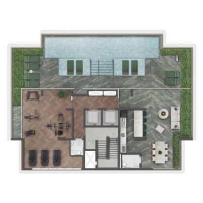 Studios Saffire by Elie Saab - Implantação 12º pavimento rooftop Studios Saffire by Elie Saab - Implantação 12º pavimento rooftop