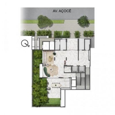 Studios Saffire by Elie Saab - Implantação térreo Studios Saffire by Elie Saab - Implantação térreo