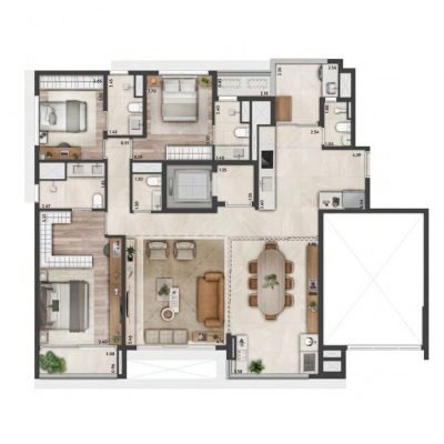 Altier Moema - Planta 151m² - Pavimento par Altier Moema - Planta 151m² - Pavimento par