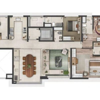 Altier Moema - Planta 156m² - Pavimento par tipo D Altier Moema - Planta 156m² - Pavimento par tipo D