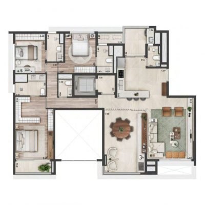 Altier Moema - Planta 157m² - Pavimento ímpar Altier Moema - Planta 157m² - Pavimento ímpar