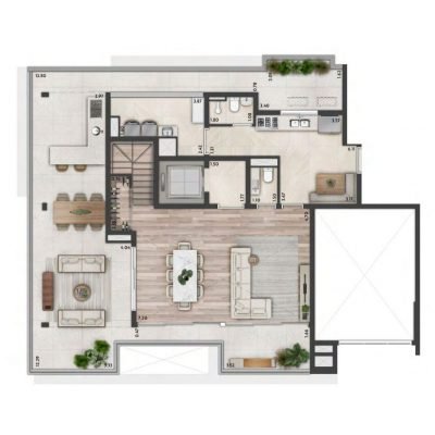 Altier Moema - Planta 258m² - Duplex inferior Altier Moema - Planta 258m² - Duplex inferior