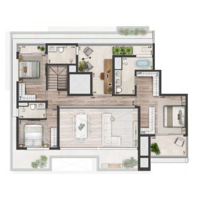 Altier Moema - Planta 258m² - Duplex superior Altier Moema - Planta 258m² - Duplex superior