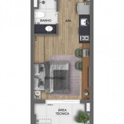 Chanés Street - Planta 29m² - Studio Residencial Chanés Street - Planta 29m² - Studio Residencial