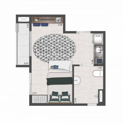 Composite Moema - Planta 27m² - Studio NR PNE Composite Moema - Planta 27m² - Studio NR PNE