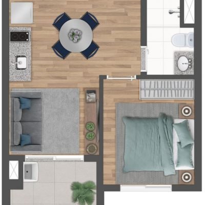 Kronos Moema - Planta 29m² - 1 dorm Kronos Moema - Planta 29m² - 1 dorm