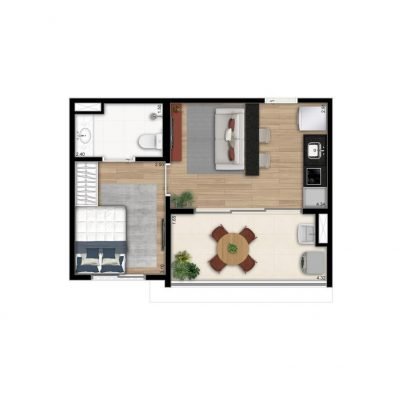 The Collection Moema - Planta 37m² - NR The Collection Moema - Planta 37m² - NR