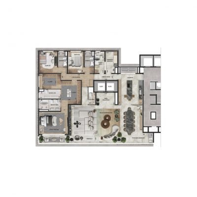 Copa Moema - Planta 300m² - Opção 3 suítes Copa Moema - Planta 300m² - Opção 3 suítes