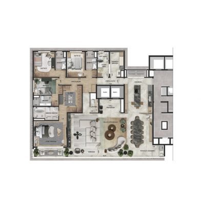 Copa Moema - Planta 300m² - Padrão 4 suítes Copa Moema - Planta 300m² - Padrão 4 suítes