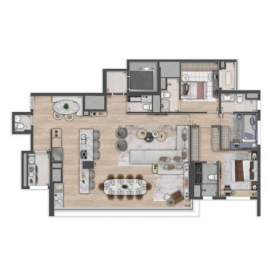 Haus Mitre Edition NY - Planta 164m² - Opção 3 suítes Haus Mitre Edition NY - Planta 164m² - Opção 3 suítes