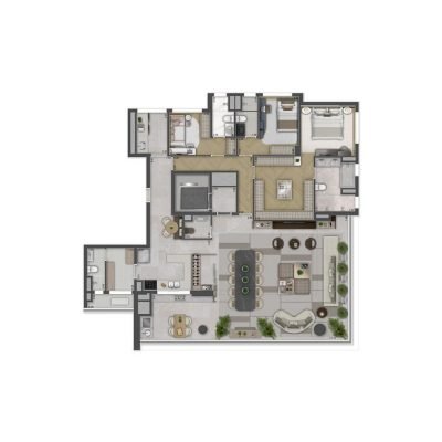 Haus Mitre Edition NY - Planta 217m² - Opção 3 suítes Haus Mitre Edition NY - Planta 217m² - Opção 3 suítes