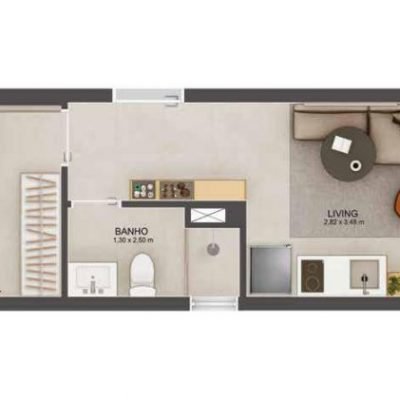 Walk Ibirapuera - Planta 37m² - 1 dorm Walk Ibirapuera - Planta 37m² - 1 dorm