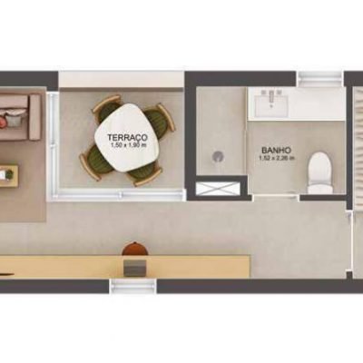 Walk Ibirapuera - Planta 39m² - 1 dorm Walk Ibirapuera - Planta 39m² - 1 dorm