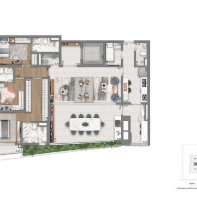 Casa Eden East by Yoo - Planta 169m² - 3 suítes Casa Eden East by Yoo - Planta 169m² - 3 suítes