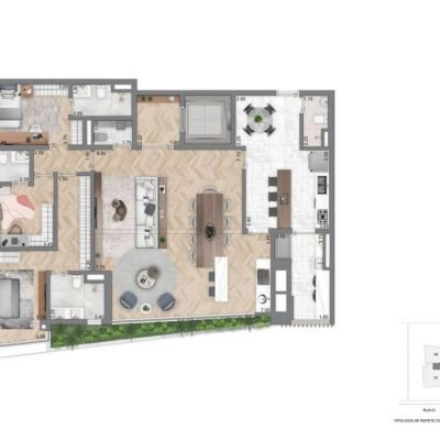 Casa Eden East by Yoo - Planta 169m² - 3 suítes | Opção 1 Casa Eden East by Yoo - Planta 169m² - 3 suítes | Opção 1