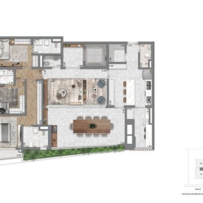 Casa Eden East by Yoo - Planta 169m² - 3 suítes | Opção 2 Casa Eden East by Yoo - Planta 169m² - 3 suítes | Opção 2