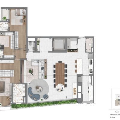 Casa Eden East by Yoo - Planta 208m² - 3 suítes | Opção 2 Casa Eden East by Yoo - Planta 208m² - 3 suítes | Opção 2