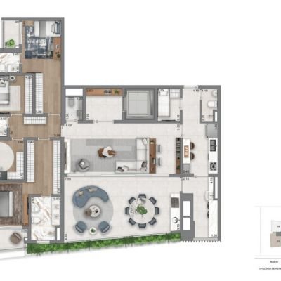 Casa Eden East by Yoo - Planta 208m² - 4 dorms Casa Eden East by Yoo - Planta 208m² - 4 dorms