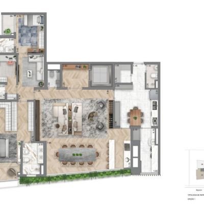 Casa Eden East by Yoo - Planta 208m² - 4 dorms | Opção 1 Casa Eden East by Yoo - Planta 208m² - 4 dorms | Opção 1