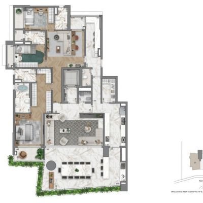 Casa Eden West by Yoo - Planta 260m² - 3 suítes | Opção 2 Casa Eden West by Yoo - Planta 260m² - 3 suítes | Opção 2