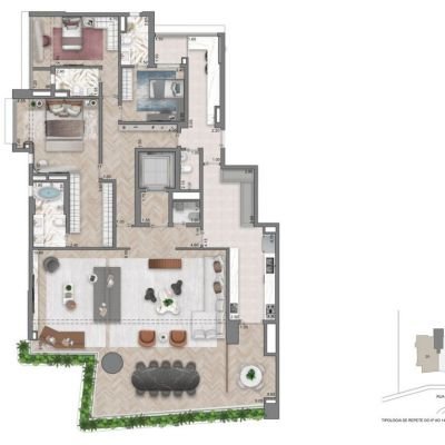 Casa Eden West by Yoo - Planta 260m² - 3 suítes | Opção 3 Casa Eden West by Yoo - Planta 260m² - 3 suítes | Opção 3