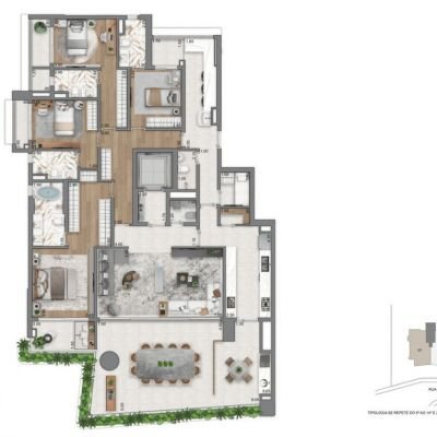Casa Eden West by Yoo - Planta 260m² - 4 suítes Casa Eden West by Yoo - Planta 260m² - 4 suítes