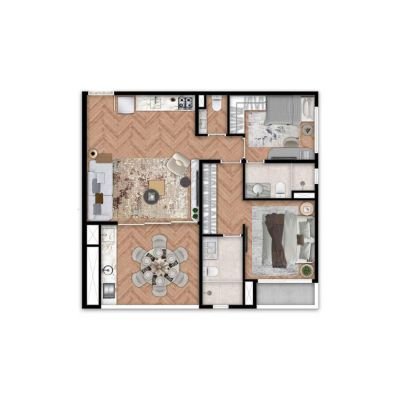 DF345 Vila Clementino - Planta 75m² - 2 suítes DF345 Vila Clementino - Planta 75m² - 2 suítes