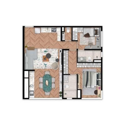 DF345 Vila Clementino - Planta 75m² - 2 suítes living ampliado DF345 Vila Clementino - Planta 75m² - 2 suítes living ampliado