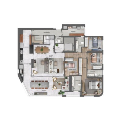 EZ Parque da Cidade - Planta 196m² - Tipo 4 dorms EZ Parque da Cidade - Planta 196m² - Tipo 4 dorms