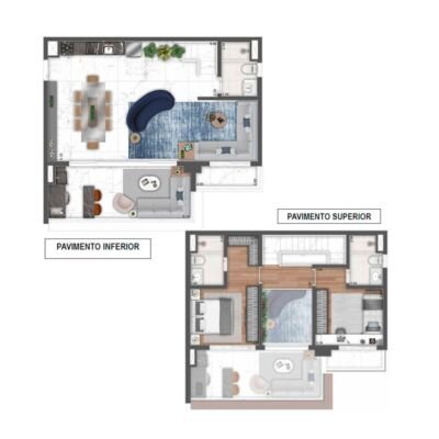 MAC Ibirapuera - Planta 111m² - Duplex opção | 2 suítes MAC Ibirapuera - Planta 111m² - Duplex opção | 2 suítes