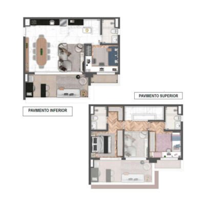 MAC Ibirapuera - Planta 111m² - Duplex | 3 dorms MAC Ibirapuera - Planta 111m² - Duplex | 3 dorms