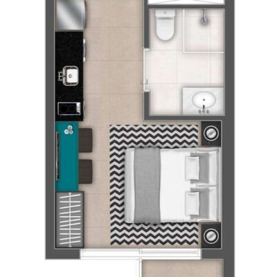 MAC Ibirapuera - Planta 21m² - Studio NR MAC Ibirapuera - Planta 21m² - Studio NR