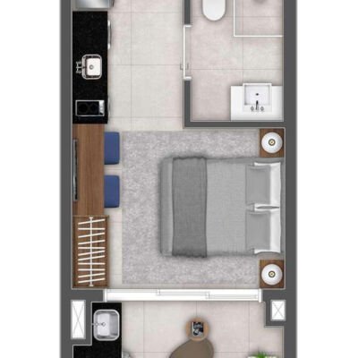 MAC Ibirapuera - Planta 27m² - Studio Res MAC Ibirapuera - Planta 27m² - Studio Res