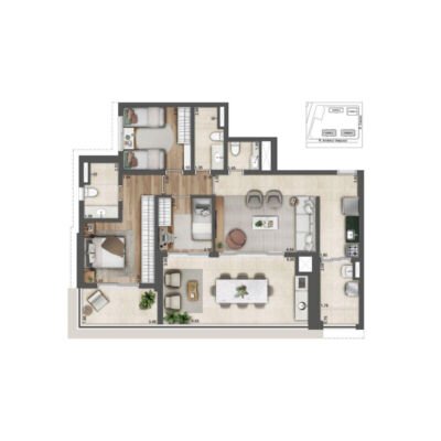 Alive Home Resort - Planta 113m² - 3 dorms Alive Home Resort - Planta 113m² - 3 dorms