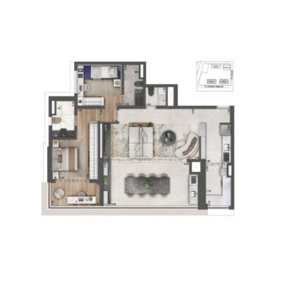 Alive Home Resort - Planta 113m² - Opção 2 suítes Alive Home Resort - Planta 113m² - Opção 2 suítes