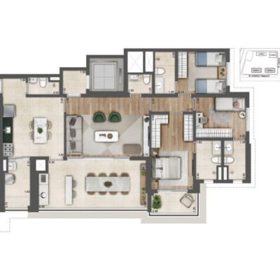 Alive Home Resort - Planta 139m² - 3 suítes Alive Home Resort - Planta 139m² - 3 suítes