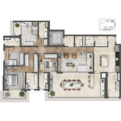 Alive Home Resort - Planta 188m² - 4 dormitórios Alive Home Resort - Planta 188m² - 4 dormitórios