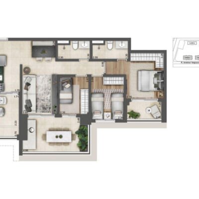 Alive Home Resort - Planta 85m² - 3 dorms Alive Home Resort - Planta 85m² - 3 dorms