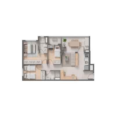 Criare Praça da Árvore - Planta 74m² - 3 dorms Criare Praça da Árvore - Planta 74m² - 3 dorms